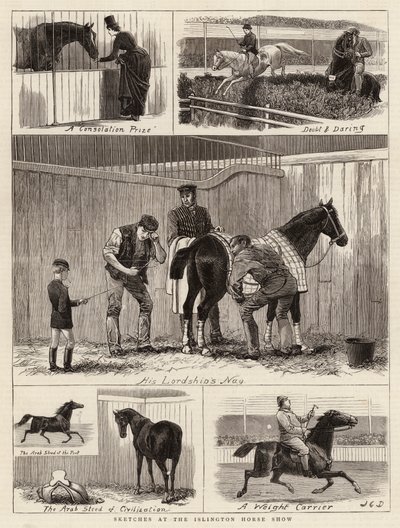 Luonnokset Islington Horse Showssa tekijältä John Charles Dollman