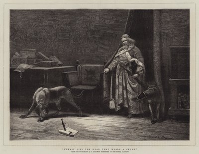 Epämiellyttävät valheet pää, jolla on kruunu tekijältä John Charles Dollman
