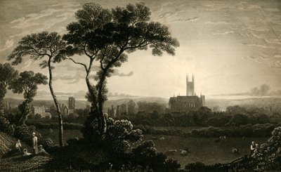 "East View of the City of Canterbury", c1837. tekijältä John Charles Varrall