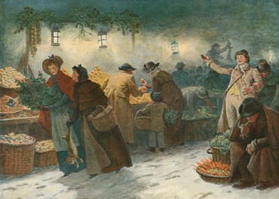 Markkinointi Lontoossa jouluaattona tekijältä John Charles after Dollman