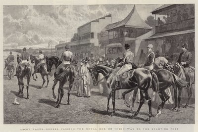 Ascot Races, hevoset ohittavat Royal Boxin matkalla lähtöpisteeseen tekijältä John Charlton