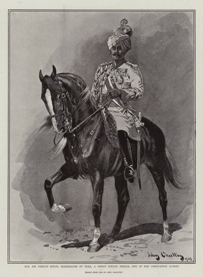 H H Sir Pertab Singh, Idarin Maharaja, suuri intialainen prinssi, yksi kruunausvieraista tekijältä John Charlton