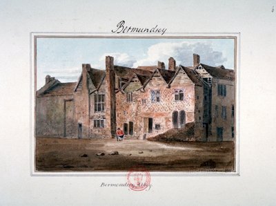St Saviourin luostari, Bermondsey, Lontoo, 1809 tekijältä John Chessell Buckler