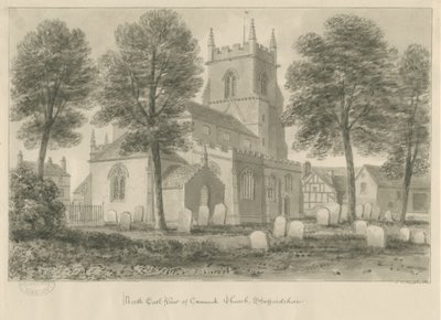 Cannock Church: seepiapiirustus tekijältä John Chessell Buckler