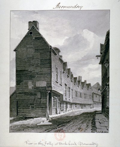 Dockhead Folly, Bermondsey, Lontoo, 1820 tekijältä John Chessell Buckler