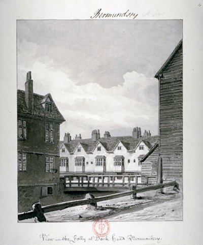 Dockhead Folly, Bermondsey, Lontoo, 1820 tekijältä John Chessell Buckler