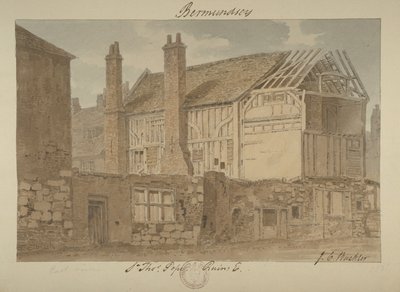 Itänäkymä Bermondsey Housen raunioista, 1838 tekijältä John Chessell Buckler