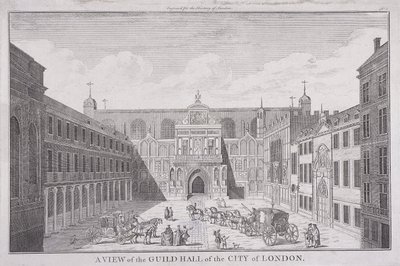 Guildhall, Lontoo, 1820 tekijältä John Chessell Buckler