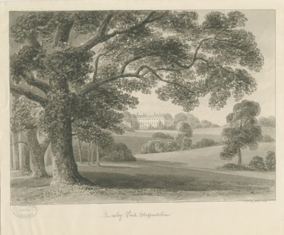 Loxley Park: seepiapiirustus, 1841 tekijältä John Chessell Buckler