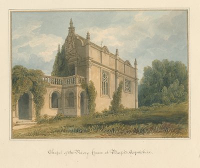 Oxfordshire - Burford - Priory Housen kappeli, 1821 tekijältä John Chessell Buckler
