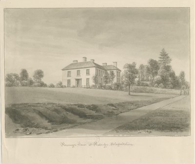 Penkridge - Parsonage House: seepiapiirros tekijältä John Chessell Buckler