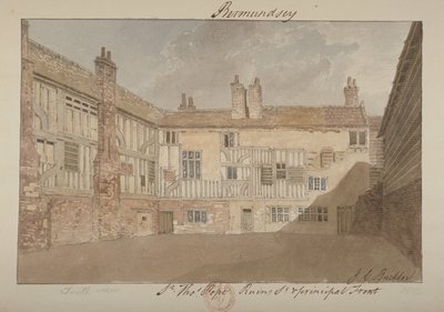 Etelänäkymä Bermondsey Housen raunioista, 1827 tekijältä John Chessell Buckler