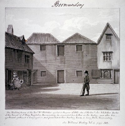 Casa de reunions del reverend Whitaker, Long Walk, Bermondsey, Londres, c1828 finlandès tekijältä John Chessell Buckler