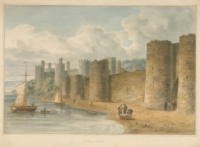 Wales - Carnarvonshire - Conwayn linna, 1810 tekijältä John Chessell Buckler