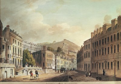 Axford and Paragon Buildings from "Bath, Illustrated by a Series of Views", kaiverrus I. Hill, 1806 (akvatinta) tekijältä John Claude Nattes