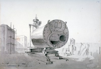 Höyrykone, New Road, Islington, Lontoo, 1808 tekijältä John Claude Nattes