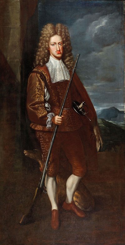 Espanjalaisen Kaarle II:n muotokuva metsästysasussa, 1699. tekijältä John Closterman