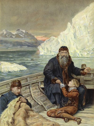 Henry Hudsonin viimeinen matka (chromolitho) tekijältä John Collier