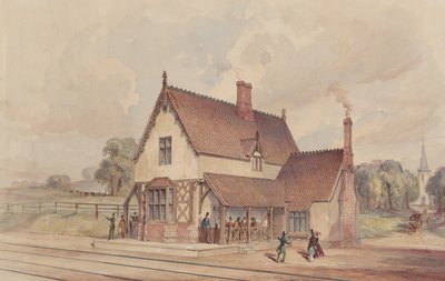 Victorian Rural -rautatieasema ja rautatieasema, 1844-77. tekijältä John Connell Ogle