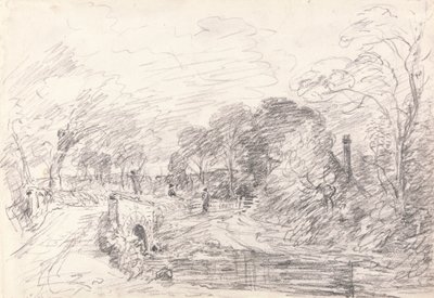 Silta lähellä Salisbury Courtia, ehkä Milford Bridgeä tekijältä John Constable