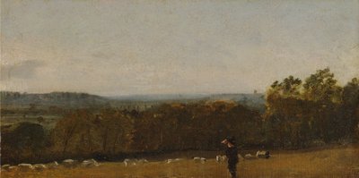 Paimen maisemassa katselee Dedham Valen yli Langhamin suuntaan. tekijältä John Constable