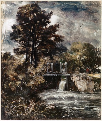 Sluice, ehkä Stourissa (öljy kankaalle tekijältä John Constable