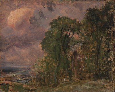 Näkymä Hampsteadissa myrskyisellä säällä tekijältä John Constable
