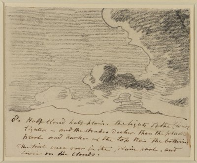 Pilvitutkimus (Alexander Cozens Engravings of Skiesin mukaan), n. 1822-23 (grafiitti paperille) tekijältä John Constable