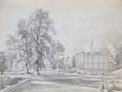 Coleorton Hall, Leicestershire, Sir George Beaumontin koti (kynä ja pesu) tekijältä John Constable