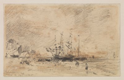 Colliers rannalla Brightonissa, 14. lokakuuta 1825 tekijältä John Constable