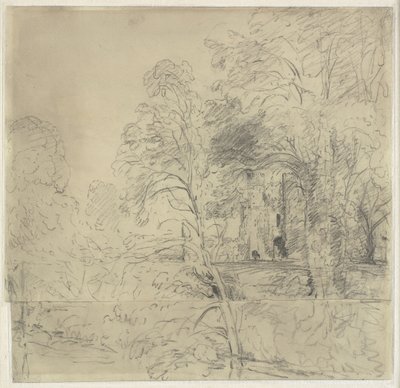 Cowdrayn linna, nähtynä puiden välissä tekijältä John Constable