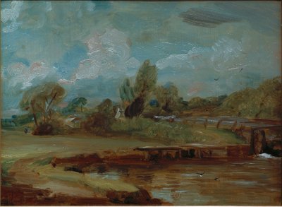 Flatford Lock joen varrelta tekijältä John Constable