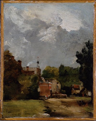 East Bergholtin kirkko Church Streetiltä (öljy paperille paneelissa) tekijältä John Constable