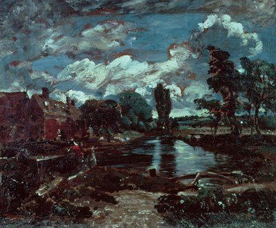 Flatfordin mylly Stour-joen lukkopaikalta, noin 1811 tekijältä John Constable