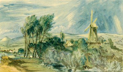 "Ford Road and Rope Walk Showing the Windmill, lähellä Folkestonea", 1947. tekijältä John Constable