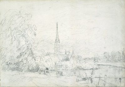 Salisburyn katedraali luoteesta, 1829 (grafiittia paperille) tekijältä John Constable