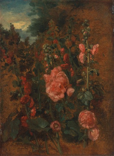 Tutkimus Hollyhocks tekijältä John Constable