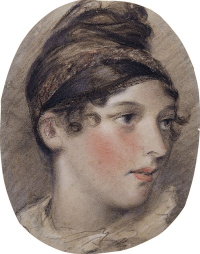 Tutkimus naisen pään profiilista, 1808 tekijältä John Constable