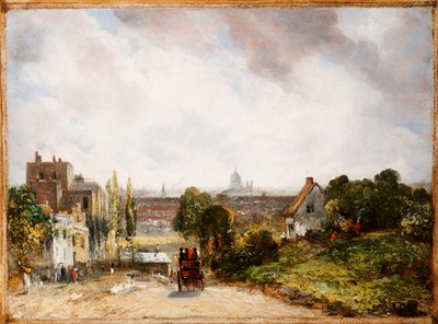 Näkymä Lontoon kaupunkiin Sir Richard Steelen mökistä, Hampstead, n. 1832 tekijältä John Constable
