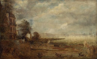 Waterloon silta Whitehall Stairsista nähtynä, n. 1829 tekijältä John Constable