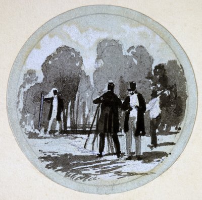 Levelling, London & Birmingham Railway, n. 1838 (kynä ja muste ja pesu paperille) tekijältä John Cooke Bourne