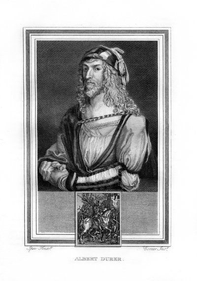 Albert Durer, saksalainen pohjoisrenessanssin maalari ja kaivertaja, 1825. tekijältä John Corner