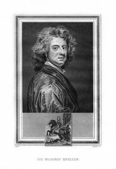 Sir Godfrey Kneller, saksalaissyntyinen englantilainen barokkiajan maalari, 1825. tekijältä John Corner