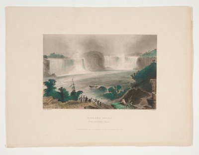 Niagaran putoukset (läheltä Clifton Housea), kuva Nathaniel Parker Willisille tekijältä John Cousen