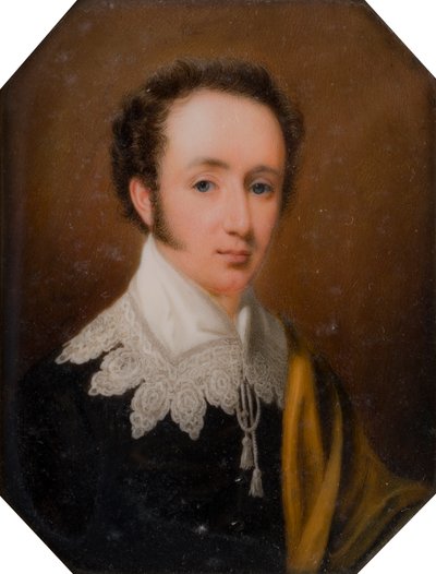 Georgen muotokuva, varakreivi Newport, myöhemmin Bradfordin toinen jaarli (1789-1865), n. 1809-1862 (öljy norsunluun) tekijältä John Cox Dillman Engleheart