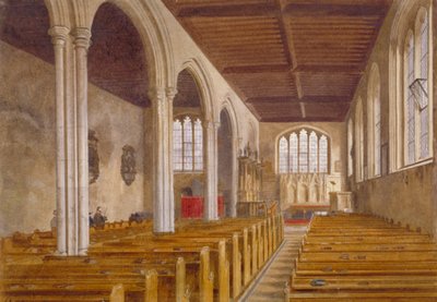 Sisäkuva St Peter ad Vinculan kappelista, Tower of London, Stepney, Lontoo, 1883 tekijältä John Crowther