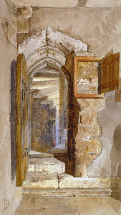 Sisäkuva Salt Towerista Lontoon Towerissa, 1883 tekijältä John Crowther