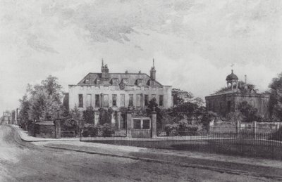 Kadonnut Lontoo: Stockwell Park House, Stockwell Parkista (litografia) tekijältä John Crowther