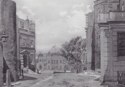 Kadonnut Lontoo: Whitehall Yard, taustalla Vanbrugh