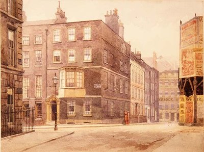 Norfolk Street, n. 1880 (akvarelli) tekijältä John Crowther